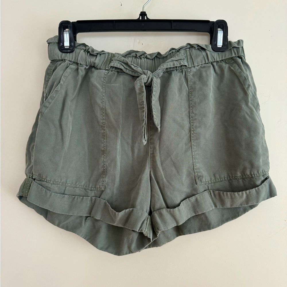 Aerie Sage Green Paper Bag Shorts